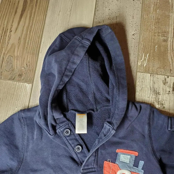 Gymboree Boys Casual Pullover Hooded Sweater with Boats Size 2T-3T EUC Blue - Picture 3 of 12